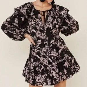 Free People Sunbaked Cotton Swing Dress Floral 50% OFF